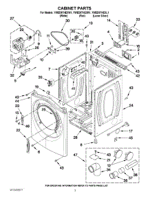 02 - Cabinet Parts parts for Whirlpool Dryer YWED97HEXW1 from AppliancePartsPros.com
