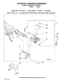 04 - W10293911 Burner Assembly parts for Whirlpool Dryer WGD5700XL1 from AppliancePartsPros.com