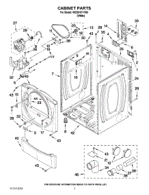 02 - Cabinet Parts parts for Whirlpool Dryer WED9151YW0 from AppliancePartsPros.com
