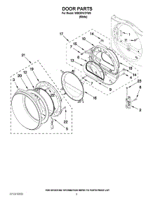 05 - Door Parts parts for Whirlpool Dryer WGD9151YW0 from AppliancePartsPros.com