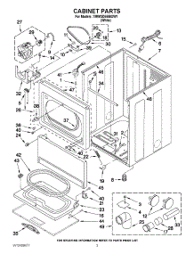02 - Cabinet Parts parts for Whirlpool Dryer 7MWGD5550XW1 from AppliancePartsPros.com