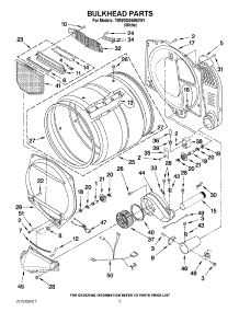 03 - Bulkhead Parts parts for Whirlpool Dryer 7MWGD5550XW1 from AppliancePartsPros.com
