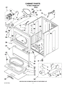 02 - Cabinet Parts parts for Whirlpool Dryer WGD5610XW1 from AppliancePartsPros.com