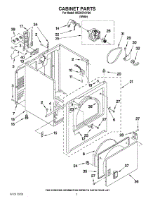 02 - Cabinet Parts parts for Whirlpool Dryer WED4700YQ0 from AppliancePartsPros.com