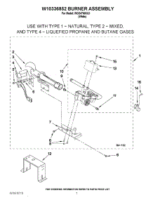 04 - W10336852 Burner Assembly parts for Whirlpool Dryer WGD4750XQ1 from AppliancePartsPros.com