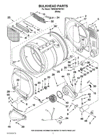 03 - Bulkhead Parts parts for Whirlpool Dryer 7MWGD5700YW1 from AppliancePartsPros.com