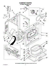 02 - Cabinet Parts parts for Whirlpool Dryer 7MWGD9015YW0 from AppliancePartsPros.com