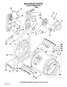 03 - Bulkhead Parts parts for Whirlpool Dryer 7MWGD9015YW0 from AppliancePartsPros.com