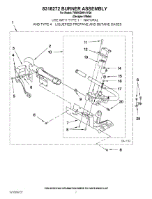 04 - 8318272 Burner Assembly parts for Whirlpool Dryer 7MWGD9014YQ0 from AppliancePartsPros.com