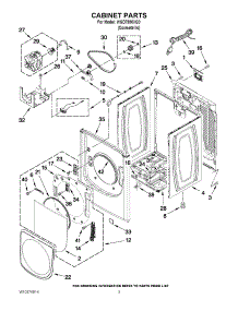 02 - Cabinet Parts parts for Whirlpool Dryer WGD7990XG0 from AppliancePartsPros.com