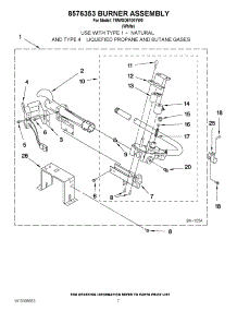 04 - 8576353 Burner Assembly parts for Whirlpool Dryer 7MWGD5700YW0 from AppliancePartsPros.com