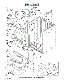02 - Cabinet Parts parts for Whirlpool Dryer 7MWGD5550XW0 from AppliancePartsPros.com