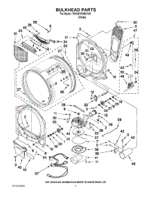03 - Bulkhead Parts parts for Whirlpool Dryer 7MWGD7800XW0 from AppliancePartsPros.com