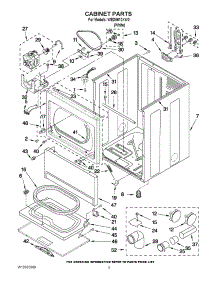 02 - Cabinet Parts parts for Whirlpool Dryer WED5610XW0 from AppliancePartsPros.com