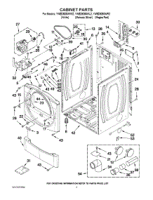 02 - Cabinet Parts parts for Whirlpool Dryer YWED9250WR2 from AppliancePartsPros.com