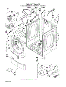 02 - Cabinet Parts parts for Whirlpool Dryer WGD9270XW1 from AppliancePartsPros.com