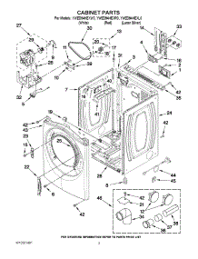 02 - Cabinet Parts parts for Whirlpool Dryer YWED94HEXW0 from AppliancePartsPros.com