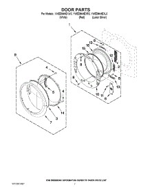 04 - Door Parts parts for Whirlpool Dryer YWED94HEXW0 from AppliancePartsPros.com