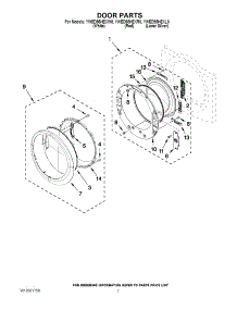 04 - Door Parts parts for Whirlpool Dryer YWED95HEXL0 from AppliancePartsPros.com