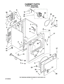 02 - Cabinet Parts parts for Whirlpool Dryer YWED4900XW0 from AppliancePartsPros.com