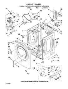 02 - Cabinet Parts parts for Whirlpool Dryer YWED97HEXL0 from AppliancePartsPros.com