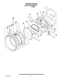 05 - Door Parts parts for Whirlpool Dryer 7MWGD9150XW1 from AppliancePartsPros.com