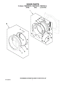 04 - Door Parts parts for Whirlpool Dryer YWED97HEXR0 from AppliancePartsPros.com