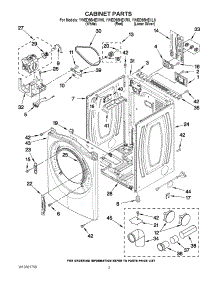 02 - Cabinet Parts parts for Whirlpool Dryer YWED95HEXR0 from AppliancePartsPros.com
