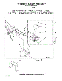 04 - W10293911 Burner Assembly parts for Whirlpool Dryer WGD9610XW0 from AppliancePartsPros.com