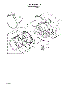 04 - Door Parts parts for Whirlpool Dryer WED9610XW0 from AppliancePartsPros.com