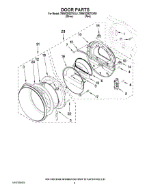 05 - Door Parts parts for Whirlpool Dryer 7MWGD9270XL0 from AppliancePartsPros.com