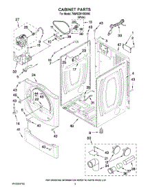 02 - Cabinet Parts parts for Whirlpool Dryer 7MWGD9150XW0 from AppliancePartsPros.com