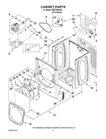 02 - Cabinet Parts parts for Whirlpool Dryer WED7990XG0 from AppliancePartsPros.com