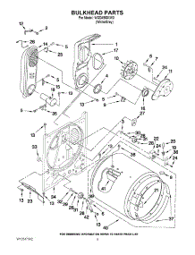 03 - Bulkhead Parts parts for Whirlpool Dryer WGD4900XW0 from AppliancePartsPros.com