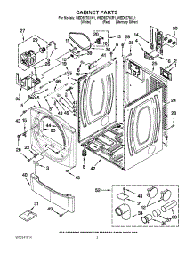 02 - Cabinet Parts parts for Whirlpool Dryer WED9270XR1 from AppliancePartsPros.com