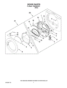 04 - Door Parts parts for Whirlpool Dryer YWED9050XW1 from AppliancePartsPros.com