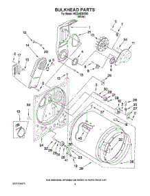 03 - Bulkhead Parts parts for Whirlpool Dryer WED4900XW0 from AppliancePartsPros.com