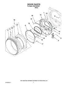 04 - Door Parts parts for Whirlpool Dryer WED9150WW1 from AppliancePartsPros.com