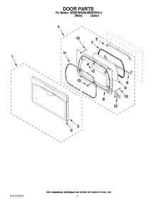 04 - Door Parts parts for Whirlpool Dryer WED5700XW0 from AppliancePartsPros.com