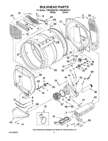 03 - Bulkhead Parts parts for Whirlpool Dryer YWED5500XW0 from AppliancePartsPros.com