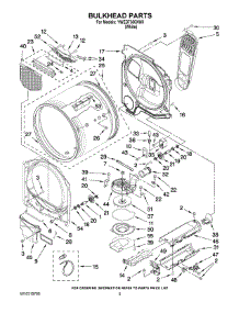 03 - Bulkhead Parts parts for Whirlpool Dryer YWED7300XW0 from AppliancePartsPros.com