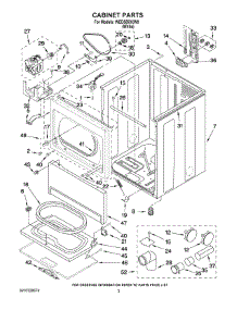 02 - Cabinet Parts parts for Whirlpool Dryer WED5550XW0 from AppliancePartsPros.com