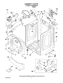 02 - Cabinet Parts parts for Whirlpool Dryer YWED9050XW0 from AppliancePartsPros.com