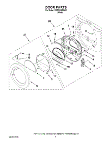 04 - Door Parts parts for Whirlpool Dryer YWED9050XW0 from AppliancePartsPros.com