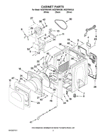 02 - Cabinet Parts parts for Whirlpool Dryer WGD7800XW0 from AppliancePartsPros.com