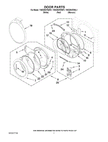04 - Door Parts parts for Whirlpool Dryer YWED9470WR1 from AppliancePartsPros.com