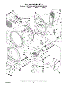 03 - Bulkhead Parts parts for Whirlpool Dryer WGD7800XW0 from AppliancePartsPros.com