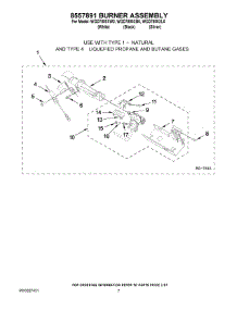 04 - 8557891 Burner Assembly parts for Whirlpool Dryer WGD7800XW0 from AppliancePartsPros.com