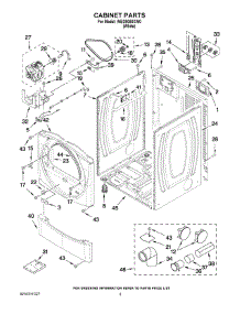 02 - Cabinet Parts parts for Whirlpool Dryer WED9050XW0 from AppliancePartsPros.com