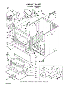 02 - Cabinet Parts parts for Whirlpool Dryer WGD5550XW0 from AppliancePartsPros.com